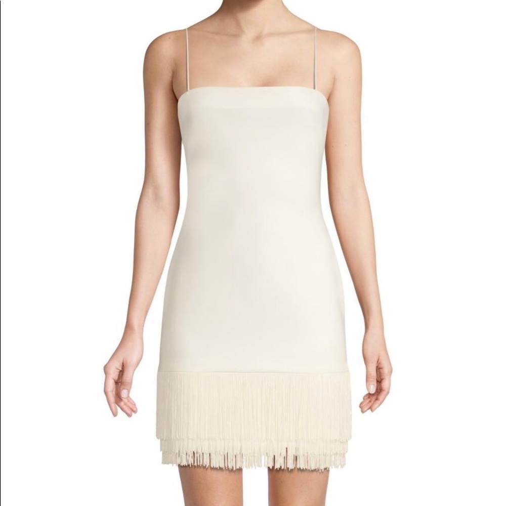 Likely White Fringe Mini Dress $50